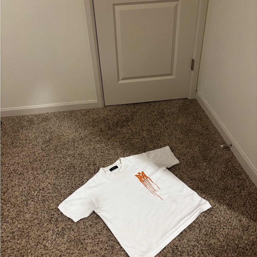 AMIRI Kids White Tee with Orange Design